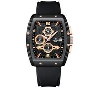 Naviforce Orologio orologio da polso moda quadrante grande cavo luminoso impermeabile sportivo analogico al quarzo affari orologi da uomo cinturino in silicone orologio elegante (Gold)