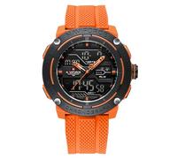 NAVIFORCE Orologio sportivo da uomo, impermeabile, doppio display, al quarzo, orologio digitale con data, cronometro militare, Arancione, Classico