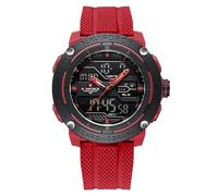 NAVIFORCE Orologio sportivo da uomo, impermeabile, doppio display, al quarzo, orologio digitale con data, cronometro militare, Rosso, Classico