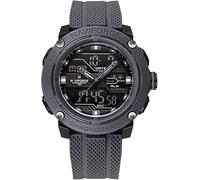 NAVIFORCE Orologio sportivo da uomo, impermeabile, doppio display, al quarzo, orologio digitale con data, cronometro militare, Grigio, Classico