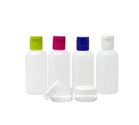 navig8 Set di flaconi da viaggio, composto da 2 flaconi da 100 ml, 1 flacone morbido da 90 ml, 2 contenitori da 15 ml e 1 bustina per il transporto