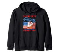 Navigando nella Storia Columbus' Way Indigeno Columbus Day Felpa con Cappuccio