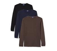 Navigare 114 (Pacco Da 3), Maglia intima a maniche lunghe Uomo, Multicolore (Grigio/ Nero/ Navi), L confezione da 3