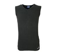 Navigare Canottiera Smanicato Uomo Scollo V Spalla Larga Nero, Blu, Grigio, Bianco 575 (Nero, S)