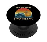 Navigare Crypto Blockchain Wave Finance Digital Money Bitcoin PopSockets PopGrip Adesivo