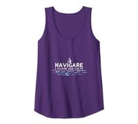 Navigare Ë Vivere Due Volte - Arte per Amanti del Mare Canotta, Donna, Viola, L