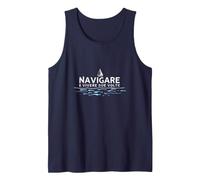 Navigare Ë Vivere Due Volte - Arte per Amanti del Mare Canotta, Uomo, Navy, L