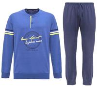Navigare Fresco Pigiama Uomo Puro Cotone Jersey Manica Lunga 41624 (IT, Testo, XL, Regular, Regular, Bluette)