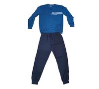 Navigare Pigiama oversize HOMEWEAR lungo in diverse fantasie e in cotone leggero ideale per la Autunno/Estate (IT, Testo, 4XL, Regular, Regular, 141620 BLUETTE)