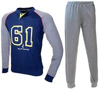Navigare Pigiama Ragazzo Cotone Interlock Invernale 10-12-14-16 Anni 215630 (Blu Navy, 14)