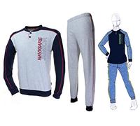Navigare Pigiama Ragazzo Cotone Jersey Manica Lunga Blu Melange 215636 (IT, Età, 10 anni, Regular, Grigio)