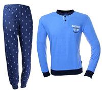 Navigare Pigiama Ragazzo Cotone Jersey Manica Lunga Blu Melange 215638 (IT, età, 10 Anni, Regular, Bluette)