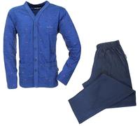 Navigare Pigiama Uomo Aperto con Bottoni Giacca e Pantalone 1817 (IT, Testo, L, Regular, Regular, Oceano)