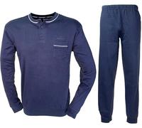 Navigare Pigiama Uomo Caldo Cotone Interlock, Misure Comode 56-58-60, Colore Oceano, Serafino con Polsini (IT, Numero, 58, Plus, Regular, 1911B Blu)