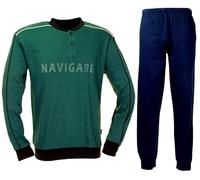 Navigare Pigiama Uomo Caldo Cotone Invernale Serafino con Polsini Vari Modelli (IT, Testo, M, Regular, Regular, 1903 Tempesta)