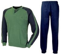 Navigare Pigiama Uomo Caldo Cotone Invernale Serafino con Polsini Vari Modelli (IT, Testo, XL, Regular, Regular, 1910 Verde)