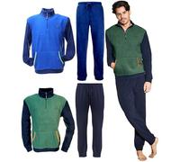 Navigare Pigiama Uomo Caldo Pile Polar Fleece Collo Alto Mezza Zip 1735 (IT, Testo, XL, Regular, Regular, Bluette)