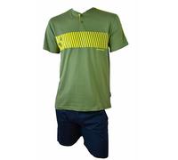 Navigare Pigiama Uomo Corto Estivo - Pigiama Uomo Cotone Corto Leggero Mezza Manica (141822 Verde, M)
