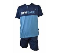 Navigare Pigiama Uomo Corto Estivo - Pigiama Uomo Cotone Corto Leggero Mezza Manica (XL, 141821 Navy)