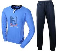 Navigare Pigiama Uomo Cotone Jersey Manica Lunga Colori Grigio e Blu 2141287 (m)