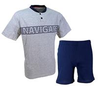 Navigare Pigiama Uomo Estivo Manica Corta Pantalone Corto Fresco Cotone 2141477 (XL)