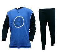 Navigare Pigiama Uomo Lungo Serafino Caldo Cotone Interlock Art. 140811 (50/L, Bluette)