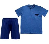 Navigare Pigiama Uomo Puro Cotone Jersey Manica e Pantalone Corto 1826 (IT, Testo, XL, Regular, Regular, Jeans)