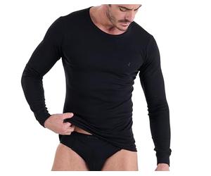 Navigare T-Shirt Girocollo Manica Lunga Uomo - Pack da 3 - 100% Cotone Interlock T-Shirt Uomo (Pacco da 3)
