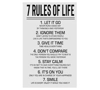 Navigate Life with Confidence Poster - The 7 Rules to Live By, Uplifting Wall Decor for Any Room - Home, Office, Studio(Unframed,12x18inch(30x45cm))