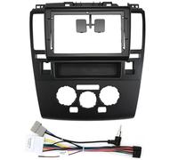 Navigation Panel Kit di rivestimento per pannello cruscotto 2 DIN da 9 pollici per autoradio Adatto per Nissan Tiida Latio 2005-2010, stereo DVD GPS MP5(Black Frame Cable-A)