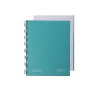 Navigator | Quaderno A4 + copertina extra | 1 linea | verde | un bordo colore | carta 80 grammi | 80 fogli microforati 4 trapani | spirale chiusura Coil Lock | carta premium writing