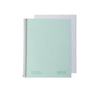 Navigator | Quaderno A4+ linea | copertina extra | menta pastello | 1 bordo colore | carta 80 g | 80 fogli microforati 4 trapani | spirale chiusura Coil Lock | carta premium writing