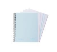 Navigator | Quaderno Microforato A4 + | Quadretto 5 x 5 | Copertina extra | Blu Pastello | 5 Bordo Colore | Carta 80 g | 120 fogli 4 trapani | Spirale Coil-Lock | Carta Premium Writing