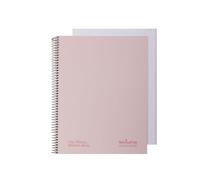 Navigator | Quaderno Microforato A4 | Quadretto 5x5 | Coperchio Extra | Rosa Pastello | Bordo Colore | Carta 80 g | 80 fogli 4 trapani | Spirale Coil-Lock | Carta Premium Writing