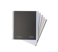 Navigator | Quaderno multiassegatura a4+ | Quadricola 5x5 | Copertina extra | Nero | 5 Bordo Colore | 80 g | 120 fogli microforati 4 trapani | Spirale Coil-Lock | Carta Premium Writing
