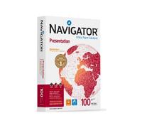 Carta A4 Navigator Presentation - 788873 Carta per fotocopie di colore bianco da 100 g/mq con spessore 120 µm e punto di bianco cie 169 senza fori in 5 risme da 500 fogli