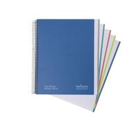 Navigator | Taccuino a quadretti a4 + 5 x 5 | copertina extra | blu | bordo 5 colori | carta 80 g | 120 fogli microforati 4 trapani | spirale chiusura a spirale con coil-Lock | carta premium writing