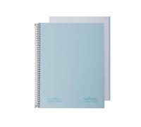 Navigator | Taccuino a quadretti a4 5 x 5 | copertina extra | blu pastello | bordo colore | carta 80 g | 80 fogli microforati 4 trapani | spirale coil-Lock | carta premium writing