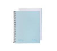 Navigator | Taccuino A4 + 1 linea, copertina extra morbida, blu pastello, 1 bordo colore | carta 80 g | 80 fogli microforati 4 trapani | spirale chiusura Coil Lock | carta premium writing