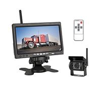 Navigatore GPS, Camion wireless Camera da vista posteriore 18 Luci a infrarossi Visione notturna for camion RV 7inch Car Monitor con reversario Lmage 12-24V(Kit with 1 Cameras)