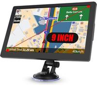 Navigatore GPS per auto e camion, schermo touch da 9 pollici, mappe del 2025 per camper con supporto GPS, guida vocale passo per passo, avviso di velocità e di semaforo rosso, pianificazione della rot