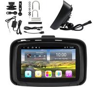 Navigatore GPS Per Moto, Carplay Wireless Touch Screen Da 5 Pollici, IPX7 Impermeabile, Connessione BT, WIFI 4G USB Plug And Play, Posizionamento Preciso, Mappa In Tempo Reale