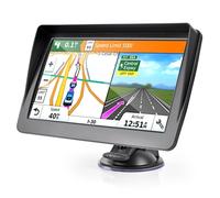 Navigatore satellitare da 7 pollici per auto e camion HD touch screen con mappe del Regno Unito e dell'Europa, percorsi di camion, aggiornamenti a vita, ricerca codice postale, avvisi autovelox, guida