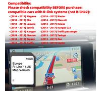 Navigazione Carminat R-Link 11.25 per Renault Megane Laguna Kangoo Scheda SD Auto Sat Nav 16GB Europa UK 2024 Mappa di aggiornamento GPS Strada