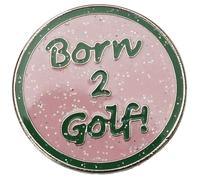 Navika Born 2 Golf Glitzy Ball Marker con clip per cappello (rosa)