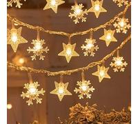 Naviluz Striscia di luci a LED 100 LED, 2700 K, fiocchi di neve, tenda a bassa tensione, 10 m