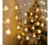 Naviluz Striscia di luci a LED 50 LED 2700k fiocchi di neve, tenda a bassa tensione, 5 m