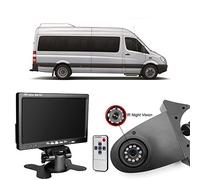 navinio Transporter SISTEMA DI retrovisione dell' automobile/Linee di distanza/Immagine riflesso/12 Volt/120 ° & IP67/testa a sfera attacco/incl. cavo di 10 m/2 Ingressi Video/VW Sprinter Ducato Crafter T5 Transit