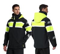 NAVIS MARINE Giacca da vela offshore da uomo - 3L-Gore Pro-Tex impermeabile per il maltempo per la navigazione costiera e oceanica, nero, Large