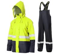 Navis Marine Tuta antipioggia da uomo giacca impermeabile e bavaglini set combinato per la massima sicurezza comfort Lime acido(RE-AL-2,XL)
